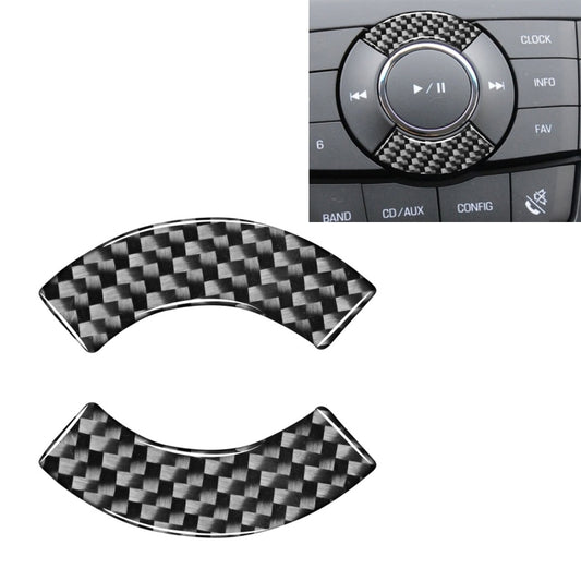 Carbon fiber checkered CD button decorative sticker, two-piece set