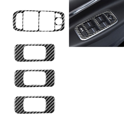 Carbon fiber lifting panel sticker set for left-drive, textured black frames, 4 pcs