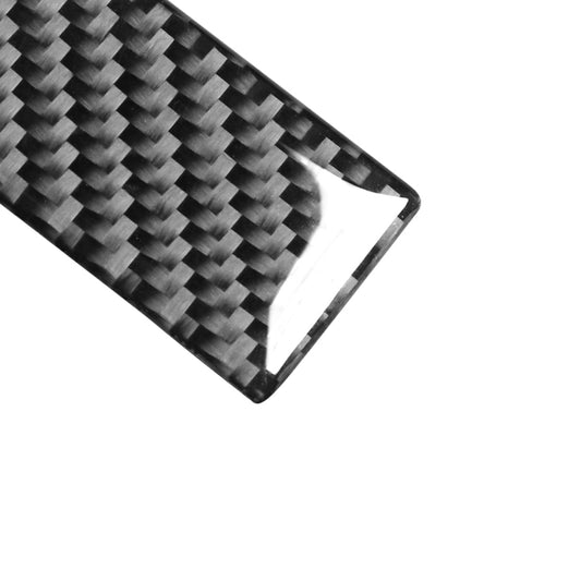 Carbon fiber weave trim sticker, glossy black and silver checker pattern corner