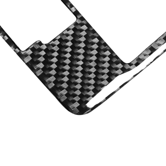 Carbon fiber sticker corner with curved edge and black-and-white weave texture