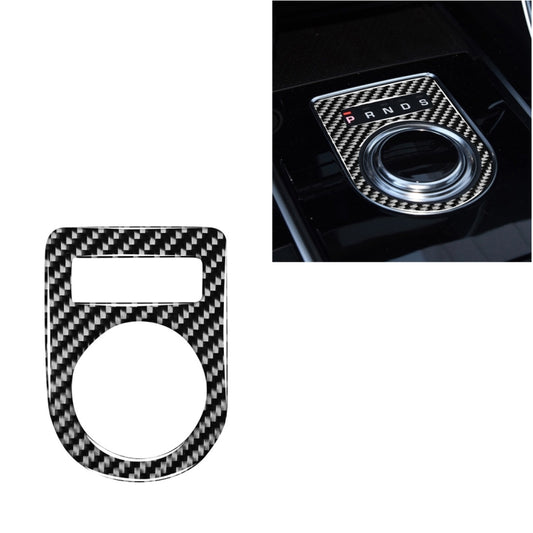 Carbon fiber gearshift knob trim sticker with round center cutout, black and white check pattern