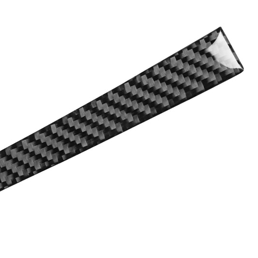 Long carbon fiber trim strip for time clock, black-and-white checker weave