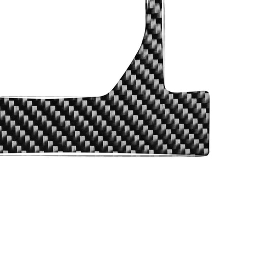 Carbon fiber gearshift panel trim insert with diagonal black-gray weave texture