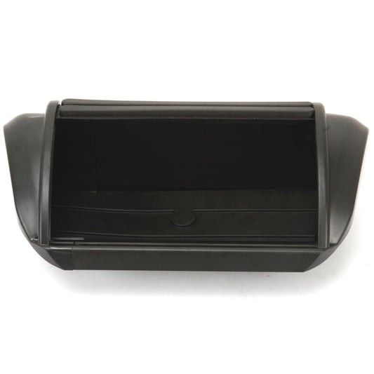 Black center console storage tray organizer with open compartment and smooth base