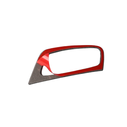 Red-backed keyhole trim sticker with black carbon fiber style border