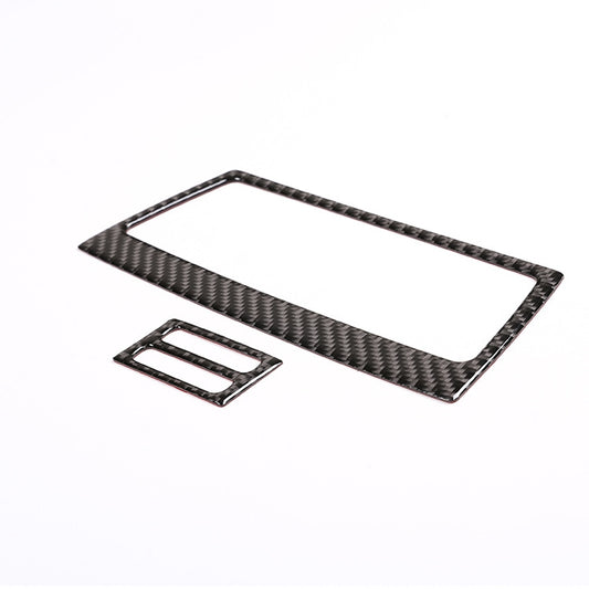 Carbon fiber rear air outlet trim sticker set, long bezel with center vent