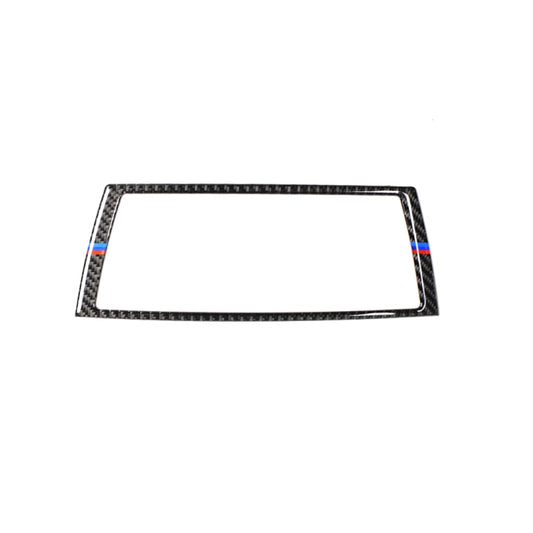 Car Carbon Fiber Tricolor Navigation Frame Decorative Sticker for BMW E70 X5 / E71 X6 2008-2013, Left and Right Drive Universal, Navigation Frame(Tricolor)