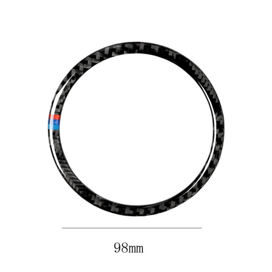 Carbon fiber horn ring sticker, black round ring with tricolor stripe accent