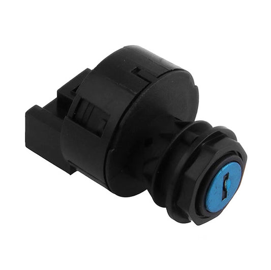 Black ignition key switch cylinder with blue key slot