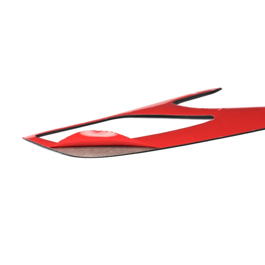 Red and black dashboard decorative sticker with stylized design