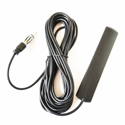 Hidden car FM radio antenna amplifier with black cable and flat base