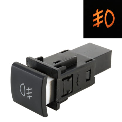 Fog light on-off switch button, dark gray with 0/1-style symbol and silver side trim