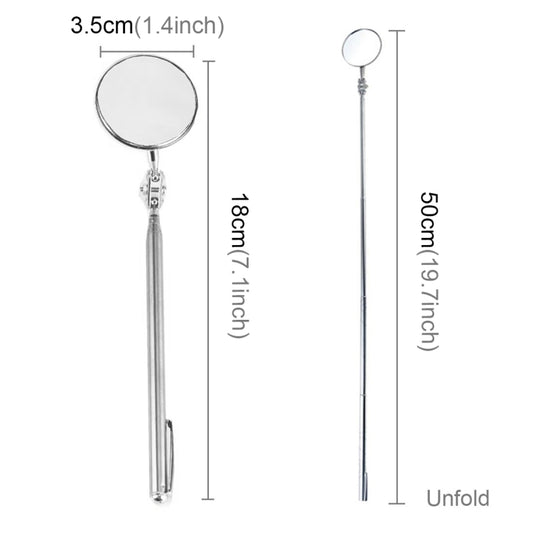 Vehicle Car Chassis Telescoping Inspection Mirror, Mirror Diameter: 3.5cm, Length: 50cm, Diameter: 50mm, Length: 350mm
