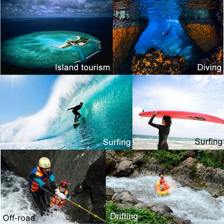 Activity icon collage for diving gloves: surfing, rafting, drifting, off-road