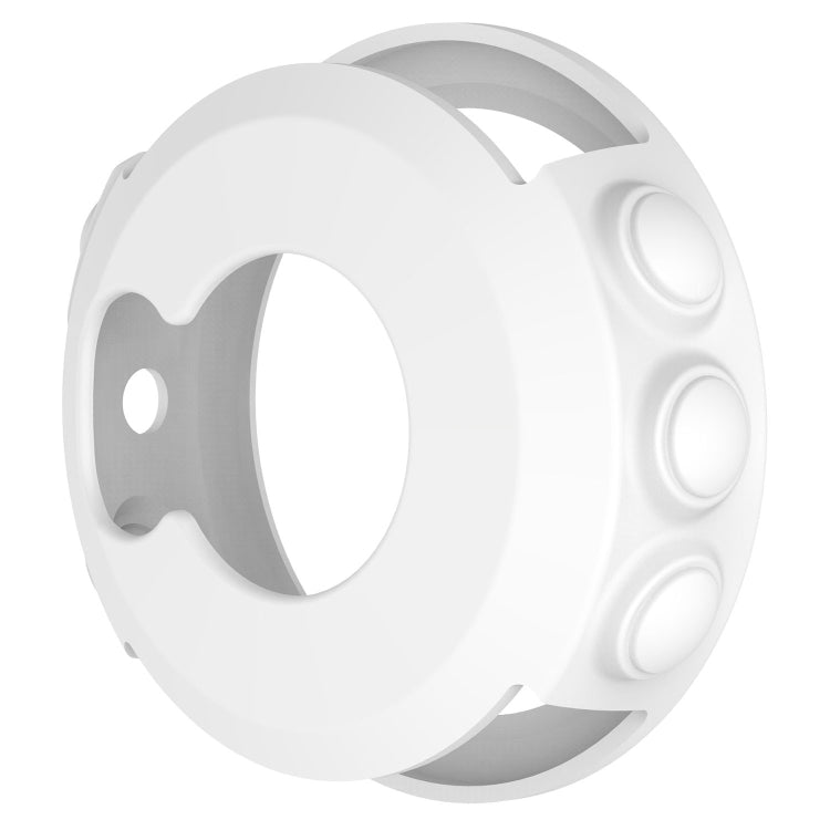 White silicone protective case for smartwatch with raised shock-guard edges