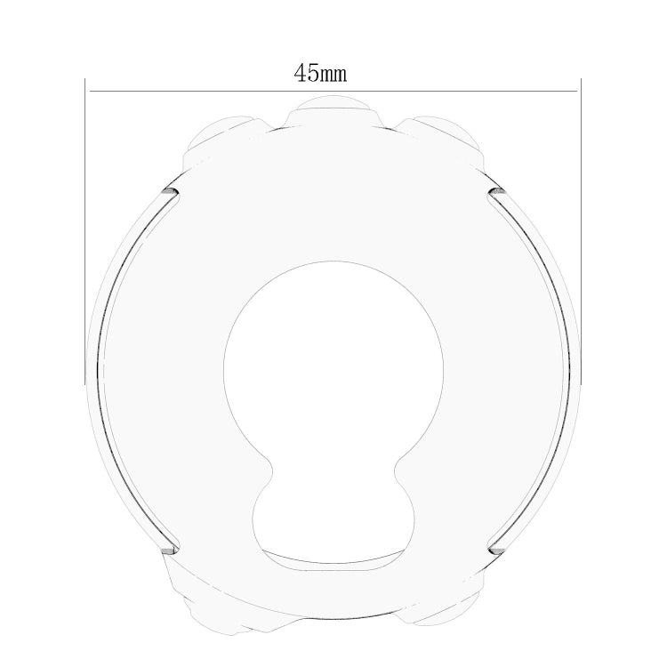 White silicone smartwatch protective case, 45mm size diagram