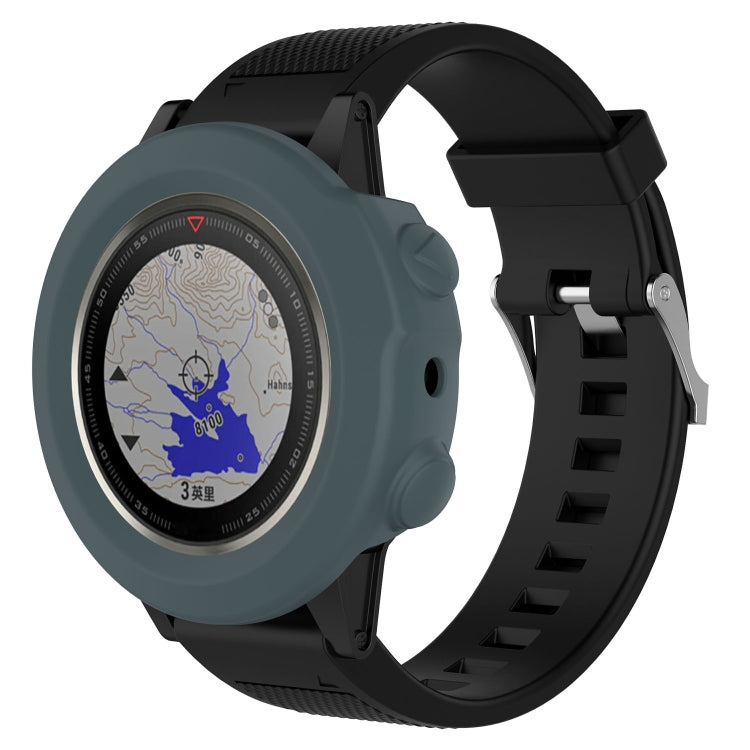 Smart watch silicone protective case with wrist strap, teal, with circular screen cover