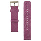 Canvas smartwatch wrist strap, purple with metal buckle and adjustment holes