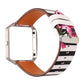 For Fitbit Blaze Leather Replacement Strap Watchband, A, B, C, D, E, F, G, Flamingo, Green Leaf, Peony, Red Flower, Sunflower