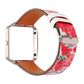 For Fitbit Blaze Leather Replacement Strap Watchband, A, B, C, D, E, F, G, Flamingo, Green Leaf, Peony, Red Flower, Sunflower