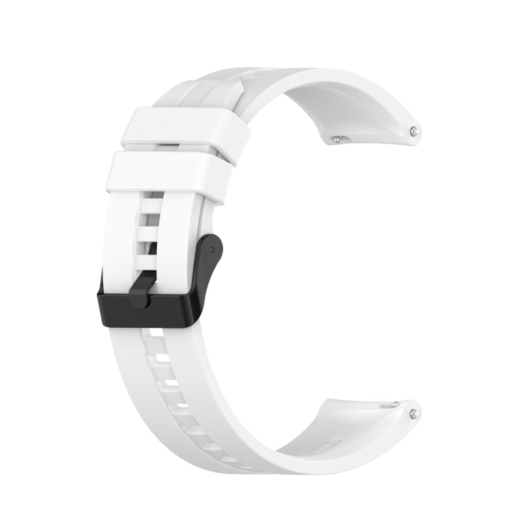 White silicone watch strap with black buckle for Huawei Watch GT 2 42mm