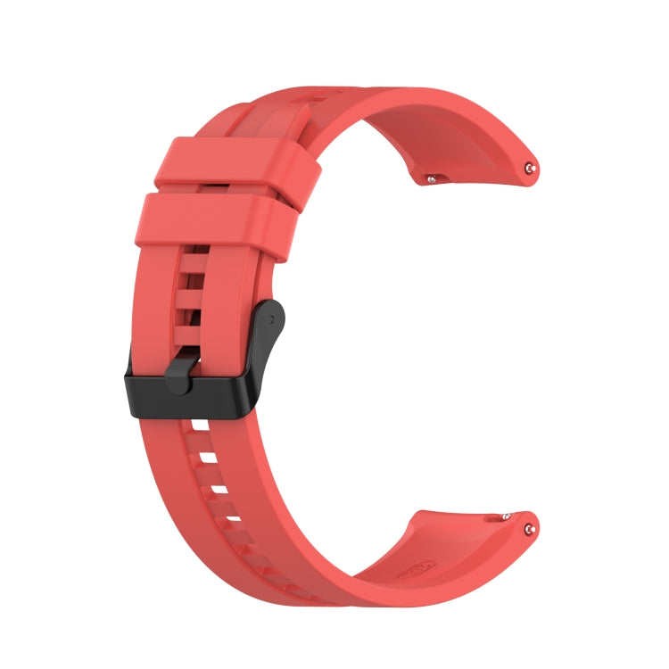 Coral red silicone watch strap with black buckle for Huawei Watch GT 2 42mm