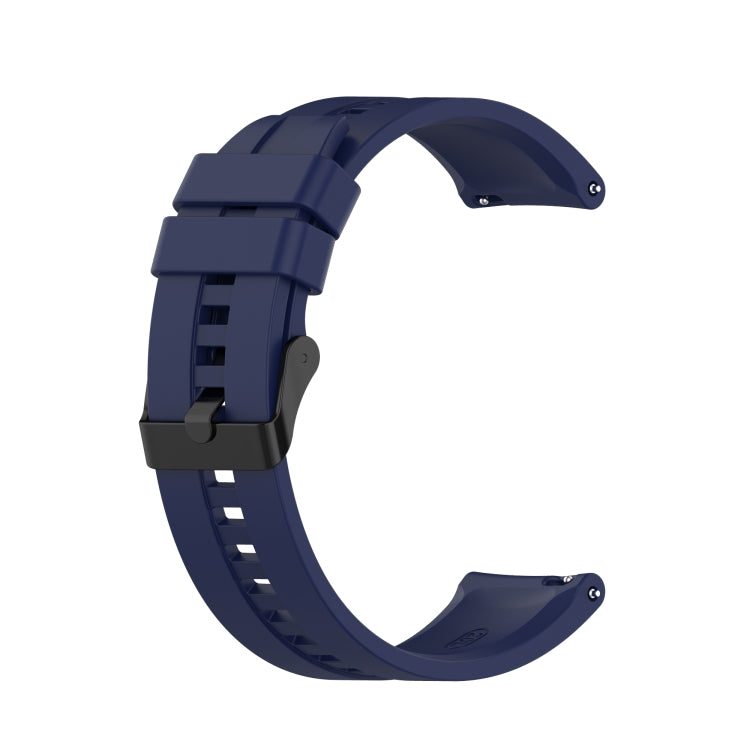 Midnight blue silicone watch strap with black buckle for a 42mm smartwatch
