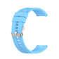 Light blue silicone watch strap with silver buckle for a 42mm smartwatch