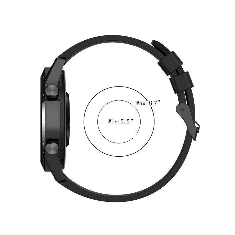 For Huawei Watch GT 2 46mm Silicone Replacement Wrist Strap Watchband, with Black Buckle, with Silver Buckle