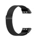 Black Milanese watch strap for Garmin Forerunner with metal connector ends