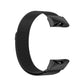 Black Milanese replacement strap for Garmin Forerunner with curved clasp ends