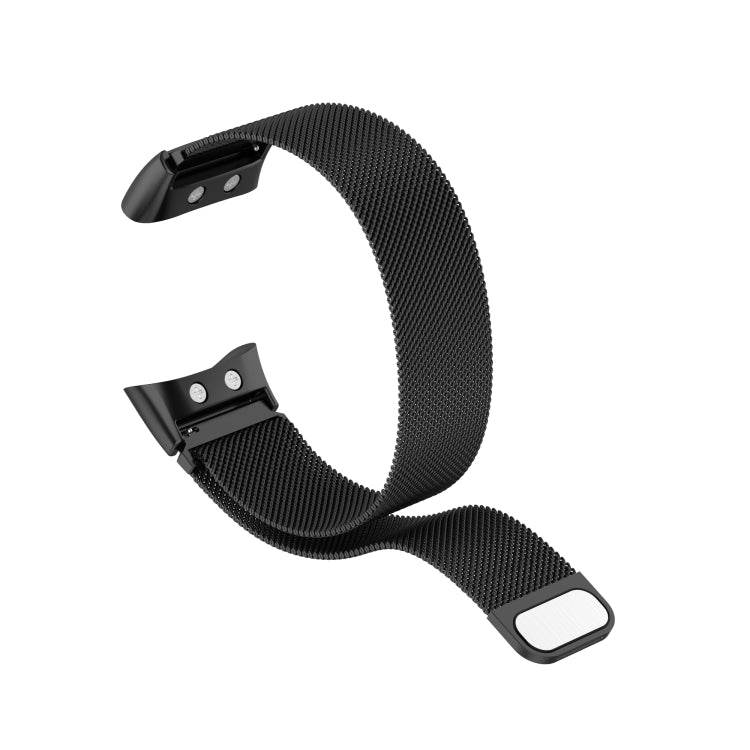 Black Milanese watch strap with clasp and quick-release end for Garmin Forerunner