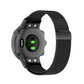 Black Milanese strap with back sensors on Garmin smartwatch