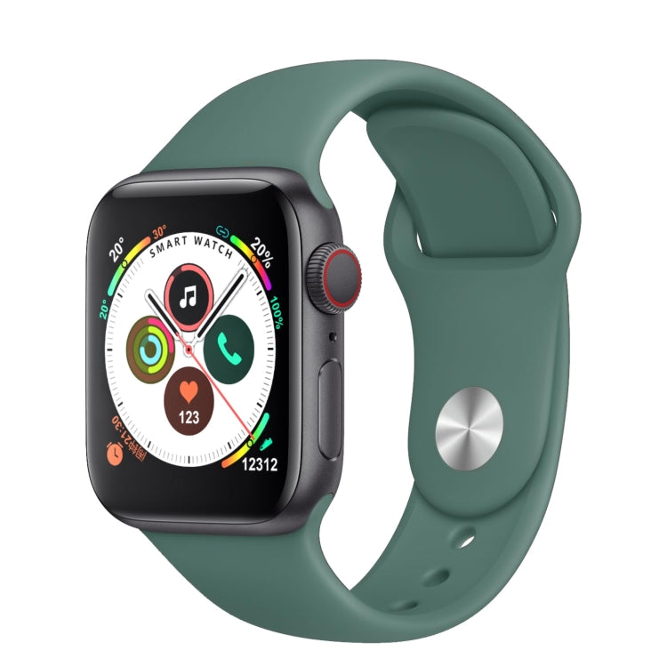 Green silicone strap smart watch with square color screen and colorful watch face