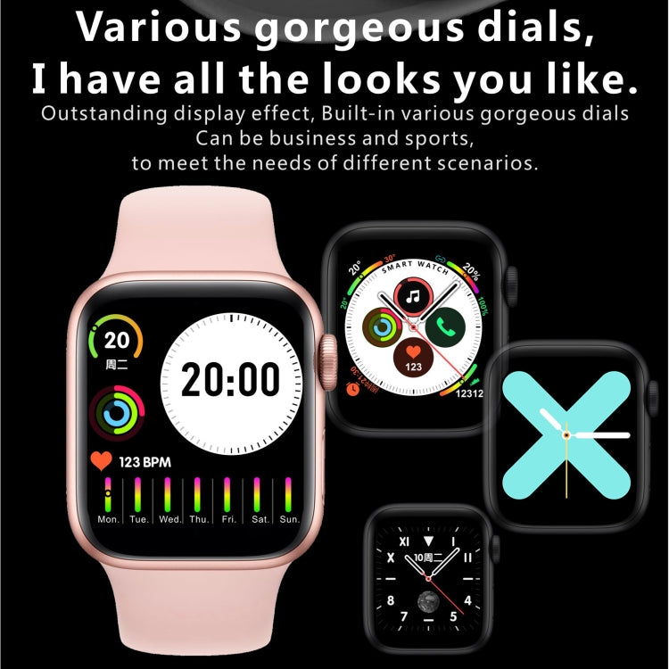 Pink and black silicone strap smart watches with colorful dials