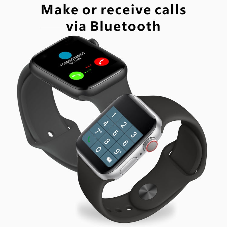 Black silicone strap smart watch with keypad screen and call controls