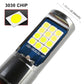 Car LED fog light bulb close-up of 3030 chip LED array on lens cover