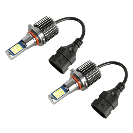 Car LED fog light bulbs set with black cables and two bayonet connectors