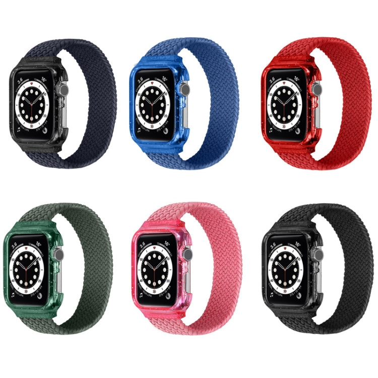 Set of woven watch straps with protective frames for Apple Watch in mixed colors