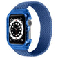 Woven replacement watch strap with frame, blue, for Apple Watch