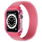 Woven replacement watch strap with frame, bright pink, for Apple Watch