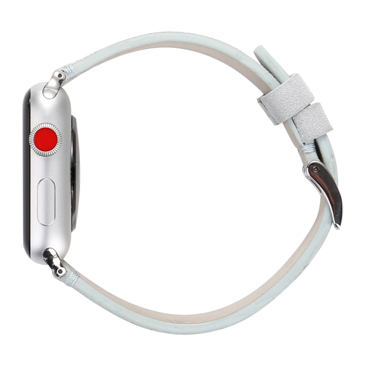 Frosted Genuine Leather Watchband For Apple Watch Series 6 & SE & 5 & 4 40mm / 3 & 2 & 1 38mm, For Apple Watch Series 7 41mm / 6 & SE & 5 & 4 40mm / 3 & 2 & 1 38mm