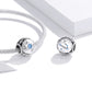 Sterling silver zodiac bead charms with chain, blue zircon face, engraved constellation symbols