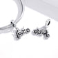 Snake chain bracelet with silver motorcycle charms and oval bails