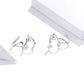 Sterling silver open line earrings, angular U-shape with polished shine