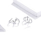 Sterling silver line hoop earrings with angular open U design