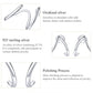 Sterling silver line earrings, glossy finish with angular open U curve