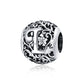 S925 sterling silver letter bead with hollow “S” motif and ornate filigree detailing