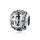 S925 sterling silver letter bead with hollow “B” motif and ornate filigree detailing