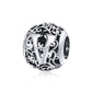 S925 sterling silver letter bead with hollow “A” motif and ornate filigree detailing